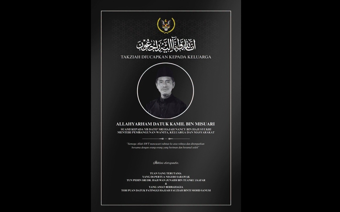 Sarawak Governor Extends Sympathies to Nancy Shukri Over Husband's Passing